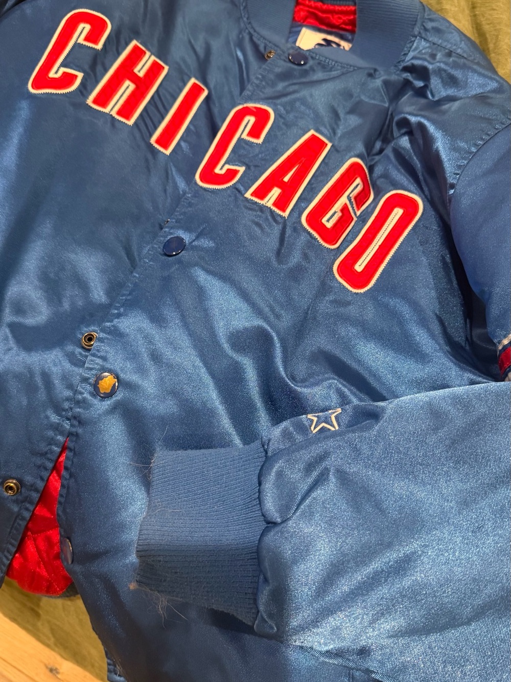 STARTER Chicago Cubs Satin Team Jacket